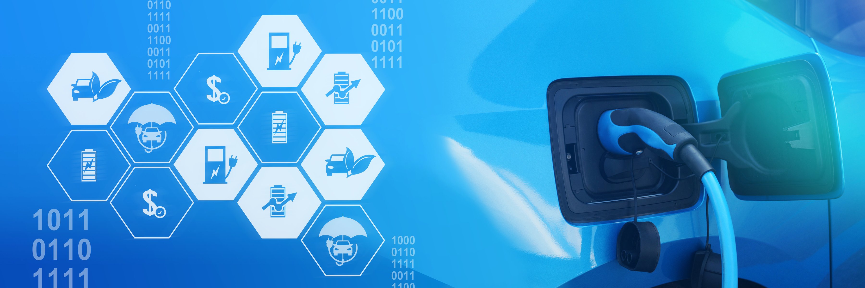 Digital Iot Future Electric Car - Mobility- E-Car Charging on Charge Station